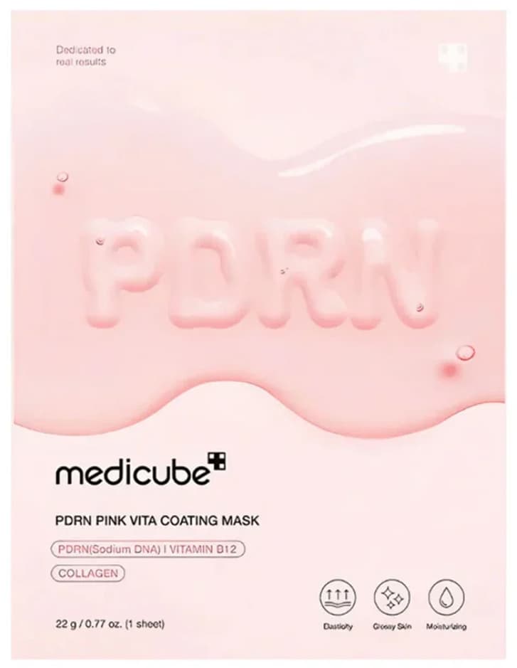 MÁSCARA FACIAL MEDICUBE DNA PDRN PINK VITA COATING – 22G (1 UNIDADE)