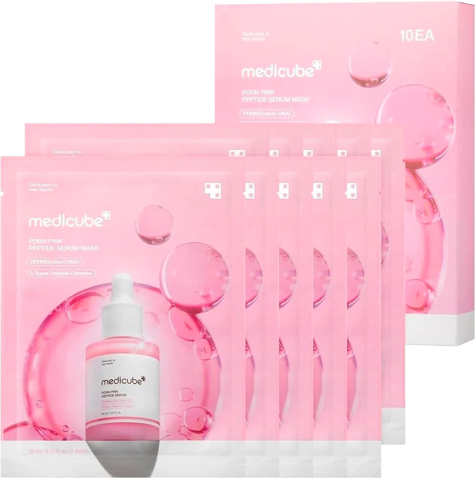 MÁSCARA FACIAL MEDICUBE PDRN PINK COLLAGEN SERUM 23ML (10 UNIDADES)