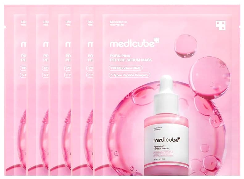 MÁSCARA FACIAL MEDICUBE PDRN PINK COLLAGEN SERUM – 23ML (6 UNIDADES)