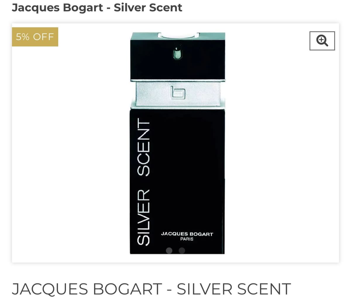 JACQUES BOGART SILVER SCENT MASCULINO EAU DE TOILETTE