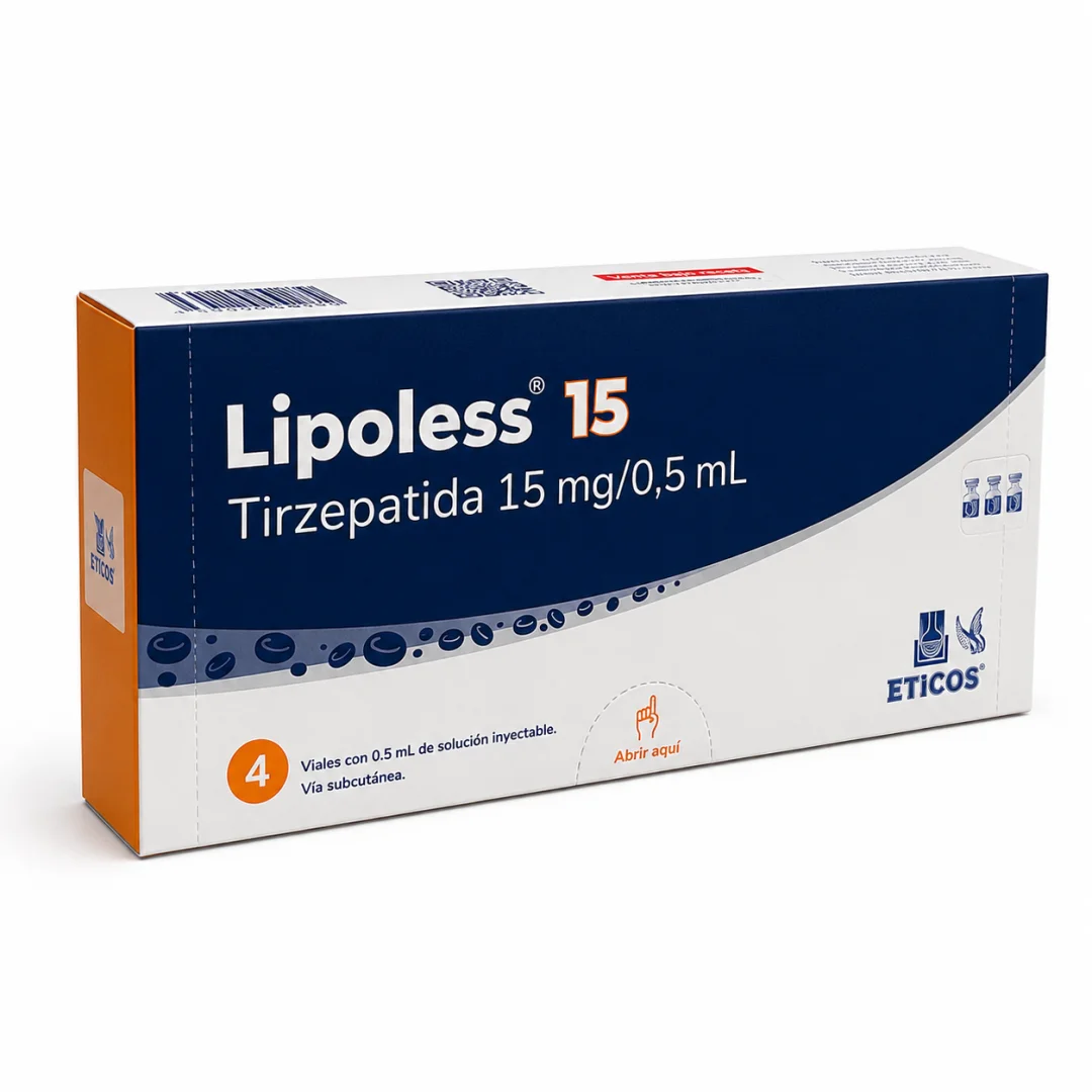 LIPOLESS TIRZEPATIDA 15 MG - 04 VIALS - CX 1º GERAÇÃO