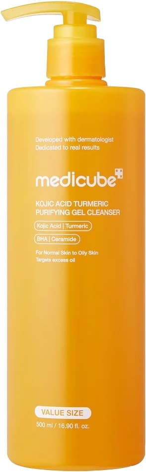GEL DE LIMPEZA PURIFICANTE COM ÁCIDO KÓJICO E CÚRCUMA MEDICUBE – 500ML
