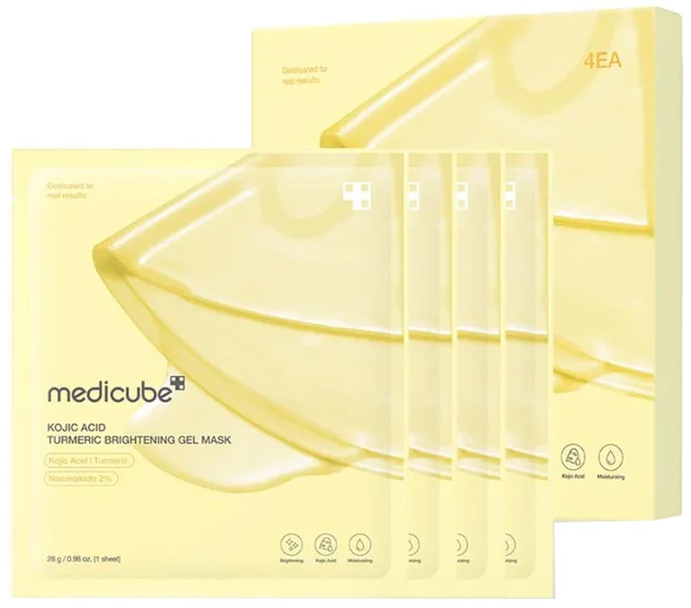 MÁSCARA FACIAL MEDICUBE KOJIC ACID TURMERIC BRIGHTENING GEL (4 UNIDADES DE 28G)
